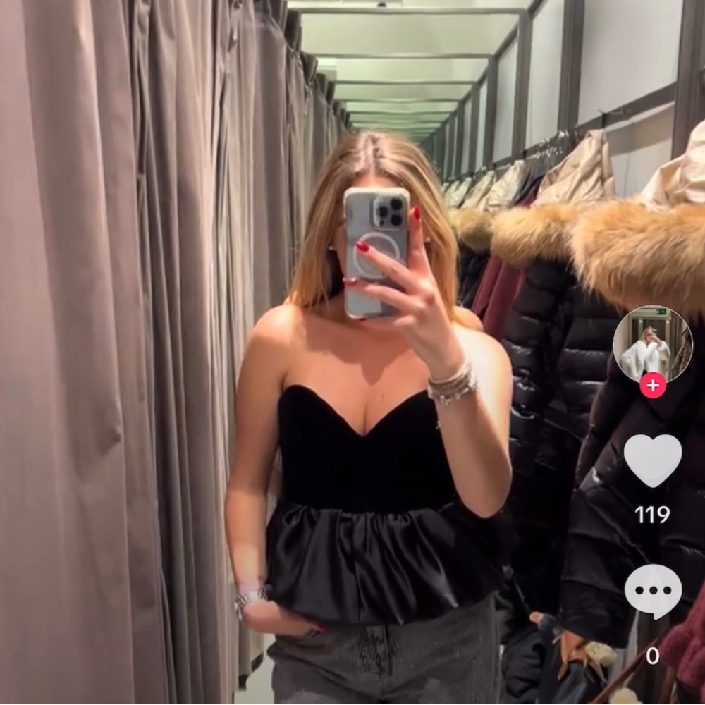 ZARA VELVET TOP ZW COLLECTION - Picture 9 of 17